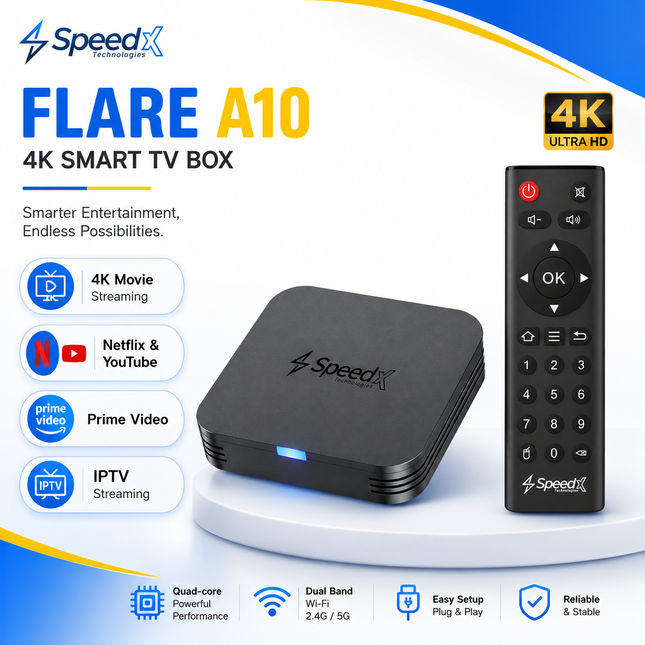 4K Android Smart TV Box featuring Android 10