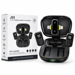 J23 Dual Wireless Lavalier Microphone – 2 Mic Set for Interviews & Vlogging - for iPhone & Android – AI Noise Cancellation with Charging Case