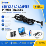 65W HP LAPTOP CAR CHARGER 4.5X3.0MM 19.5V 3.33A BLUE PIN WITH USB PORT