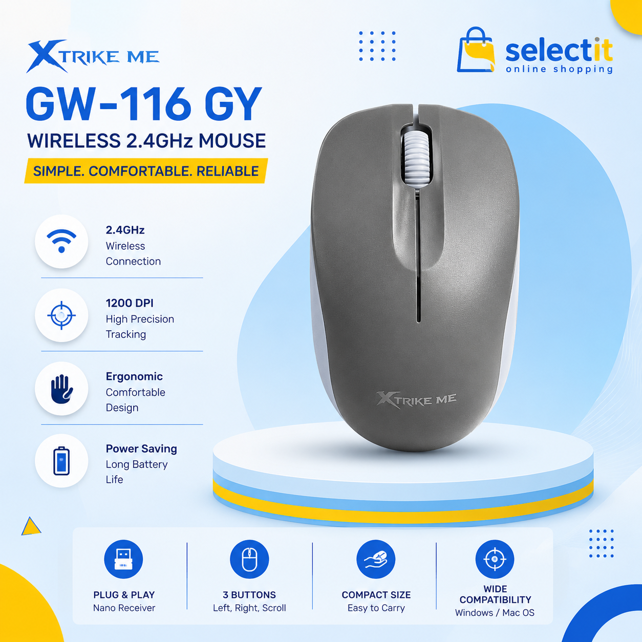 Wireless Keyboard & Mouse Combo | H20 Backlit Air Mouse Touchpad + XTRIKE ME GW-116 2.4GHz Wireless Mouse