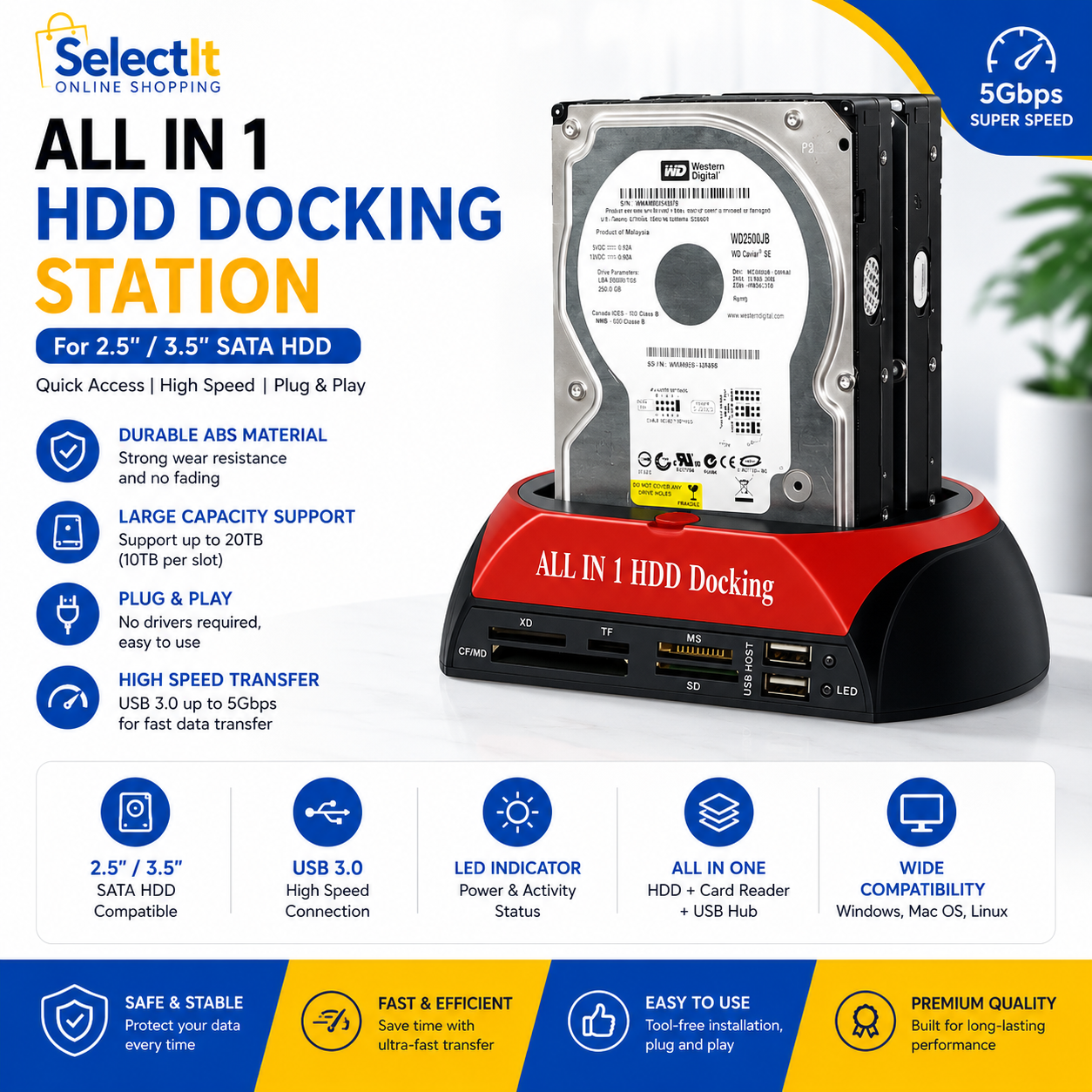 875 U3 HDD docking station for data transfer
