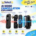 J23 Dual Wireless Lavalier Microphone – 2 Mic Set for Interviews & Vlogging - for iPhone & Android – AI Noise Cancellation with Charging Case