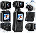 K1 Pocket 5K HD WiFi Action Camera 270° Rotatable