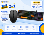 XTRIKE ME Wireless Mouse & Mechanical Feel Keyboard Combo | GW-224 BK Bluetooth Mouse + KB-512 BK 108-Key Keyboard