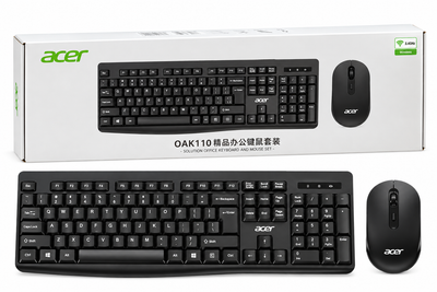 Acer OAK110 Wireless Keyboard & Mouse Combo | 2.4GHz Wireless Keyboard Mouse Set | Full-Size Keyboard & Ergonomic Mouse