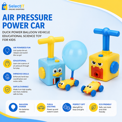 Air Pressure Power Balloon Car Toy Set | Duck Balloon Powered Vehicle Educational STEM Toy for Kids