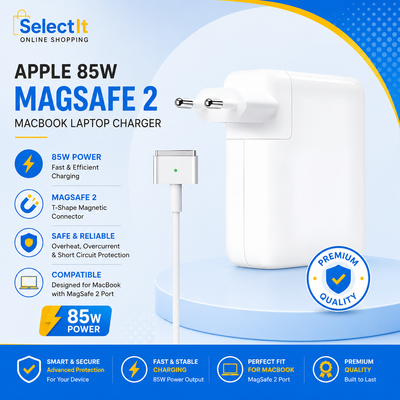 Apple 85W MagSafe 2 T-Shape MacBook Pro Laptop Charger | Replacement Power Adapter