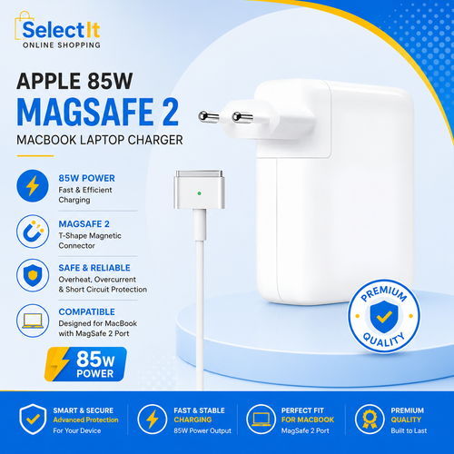 Apple 85W MagSafe 2 T-Shape MacBook Pro Laptop Charger | Replacement Power Adapter