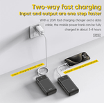 ASPOR A316 Power Bank 20000mAh black with built-in charging cables and 22.5W fast charging