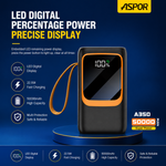 Aspor A350 50000mAh 22.5W Fast Charging Power Bank with Built-in Cables