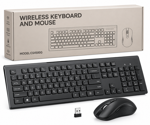 Wireless Keyboard & Mouse Set CS4500G 40P | 2.4GHz Wireless Keyboard Mouse Combo | Ergonomic Keyboard & Mouse