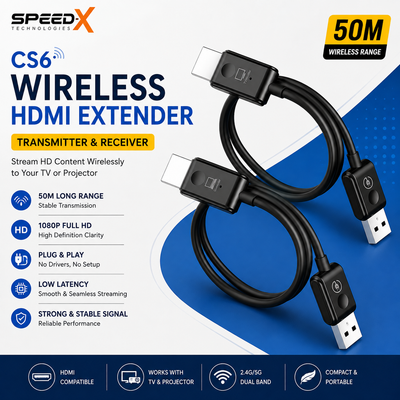 CS6 50M Wireless HDMI Extender Transmitter & Receiver 1080P Full HD 5G Plug & Play for TV Projector Laptop PC Monitor