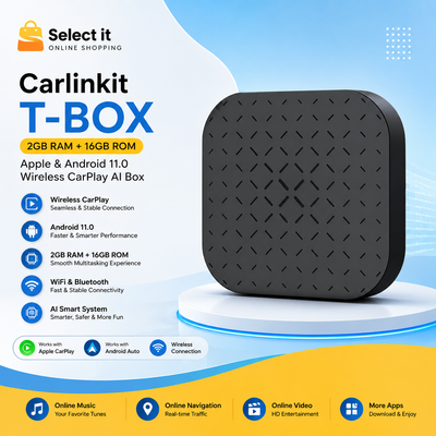 Carlinkit T-box 2+16gb Apple & Android 11.0 Wireless Carplay Ai Box Built-in Wi-Fi, FM Tuner, Dual Bluetooth