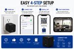 Smart WiFi Camera Charger 1080P HD with mobile app access and motion detection for home and office security