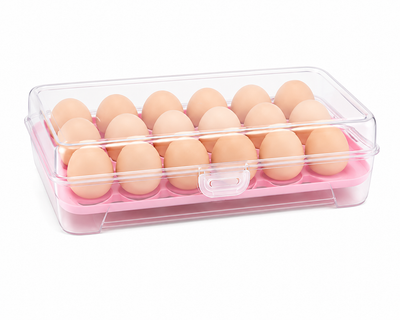 15 Grid Egg Storage Container with Lid | Refrigerator Egg Organizer Box for 15 Eggs