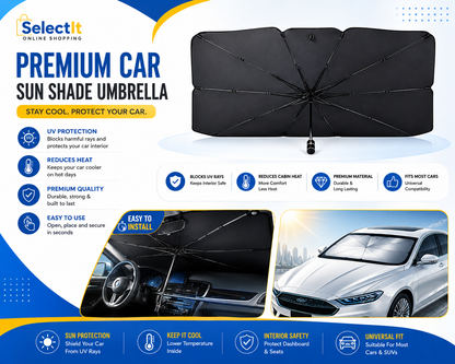 Foldable Car Windshield Sun Shade Umbrella – UV Reflective Front Windshield Sun Protect