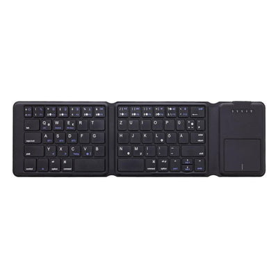 Foldable Leather Case Keyboard DF012T | Portable Wireless Keyboard with Protective Cover | Compact Travel Keyboard