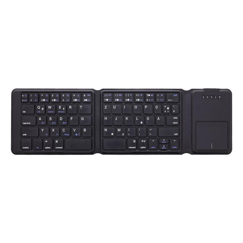Foldable Leather Case Keyboard DF012T | Portable Wireless Keyboard with Protective Cover | Compact Travel Keyboard