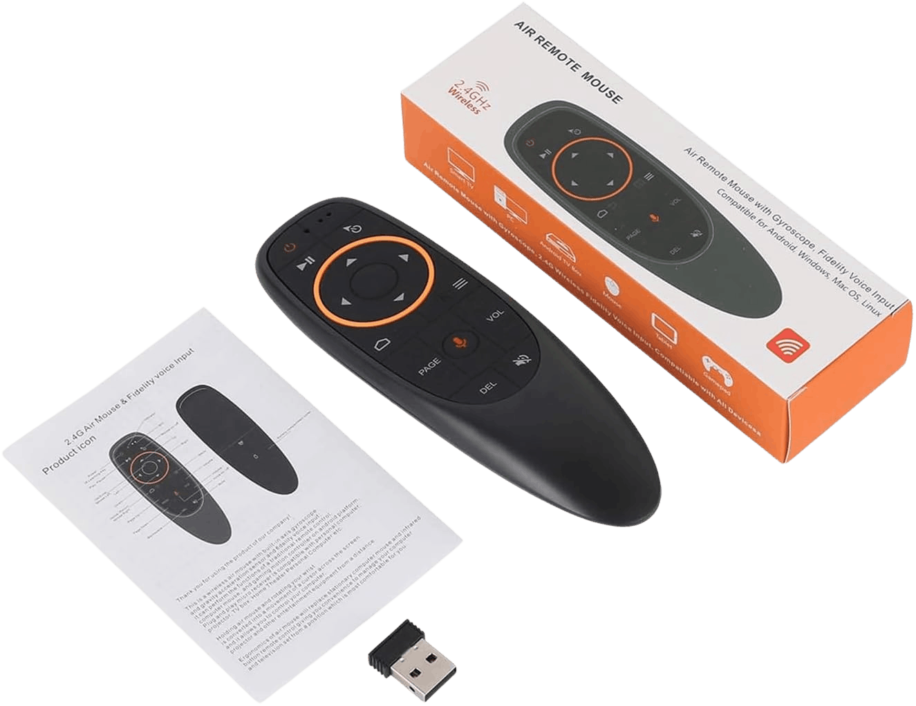 G10S wireless air mouse remote control with voice command for Smart TV Android TV box PC and laptop gaming and media control