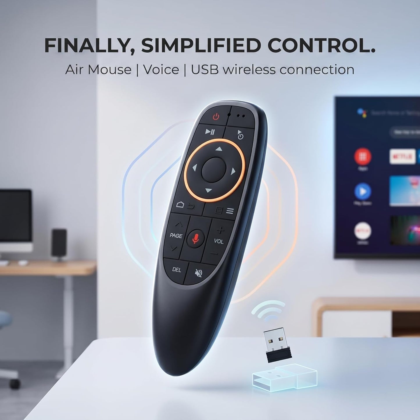 G10S wireless air mouse remote control with voice command for Smart TV Android TV box PC and laptop gaming and media control
