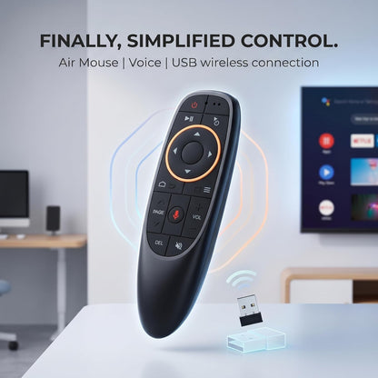 G10S wireless air mouse remote control with voice command for Smart TV Android TV box PC and laptop gaming and media control
