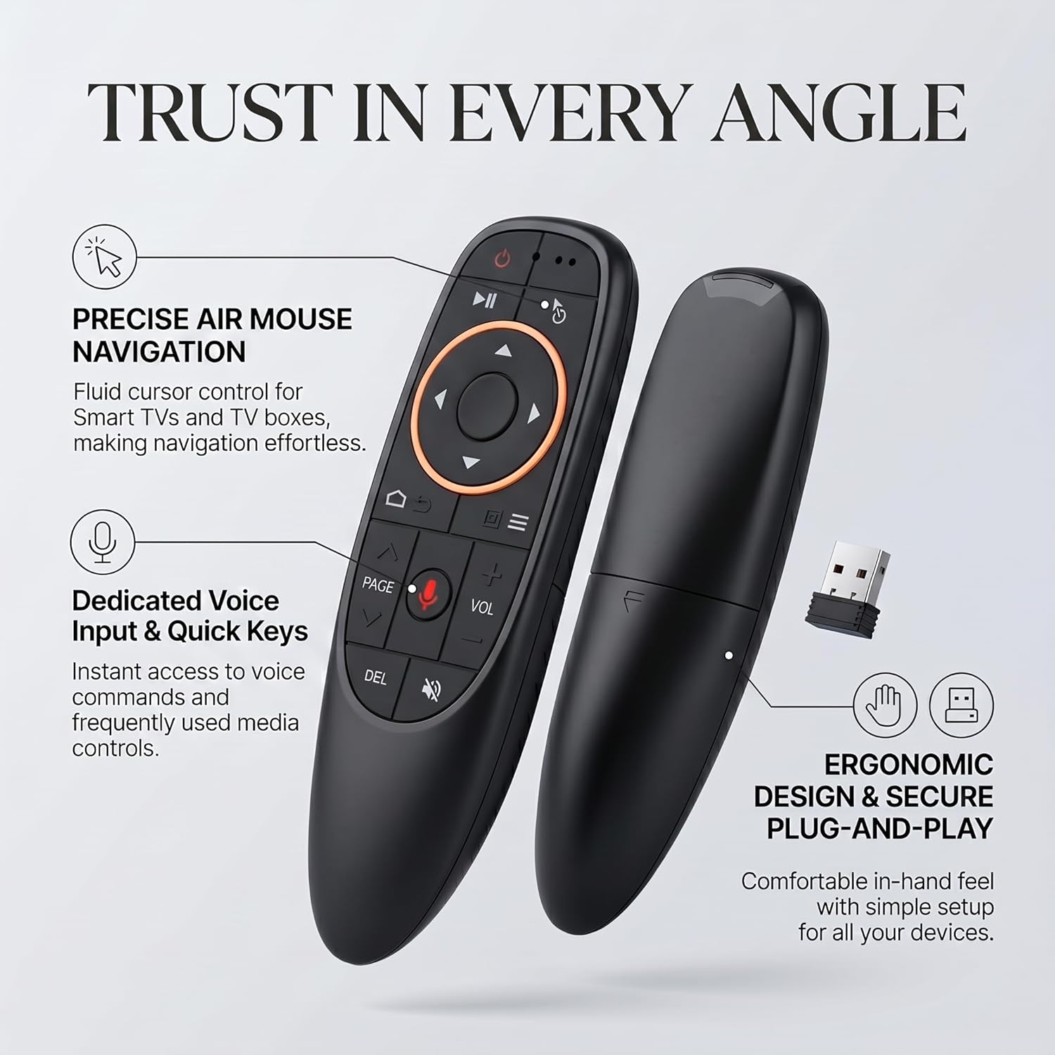 G10S wireless air mouse remote control with voice command for Smart TV Android TV box PC and laptop gaming and media control