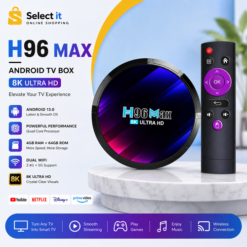 H96 Max Android TV Box 4GB RAM 64GB ROM Android 13.0 4K Smart TV Box