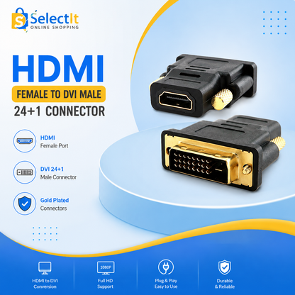 HDMI female to DVI male 24+1 adapter connector
