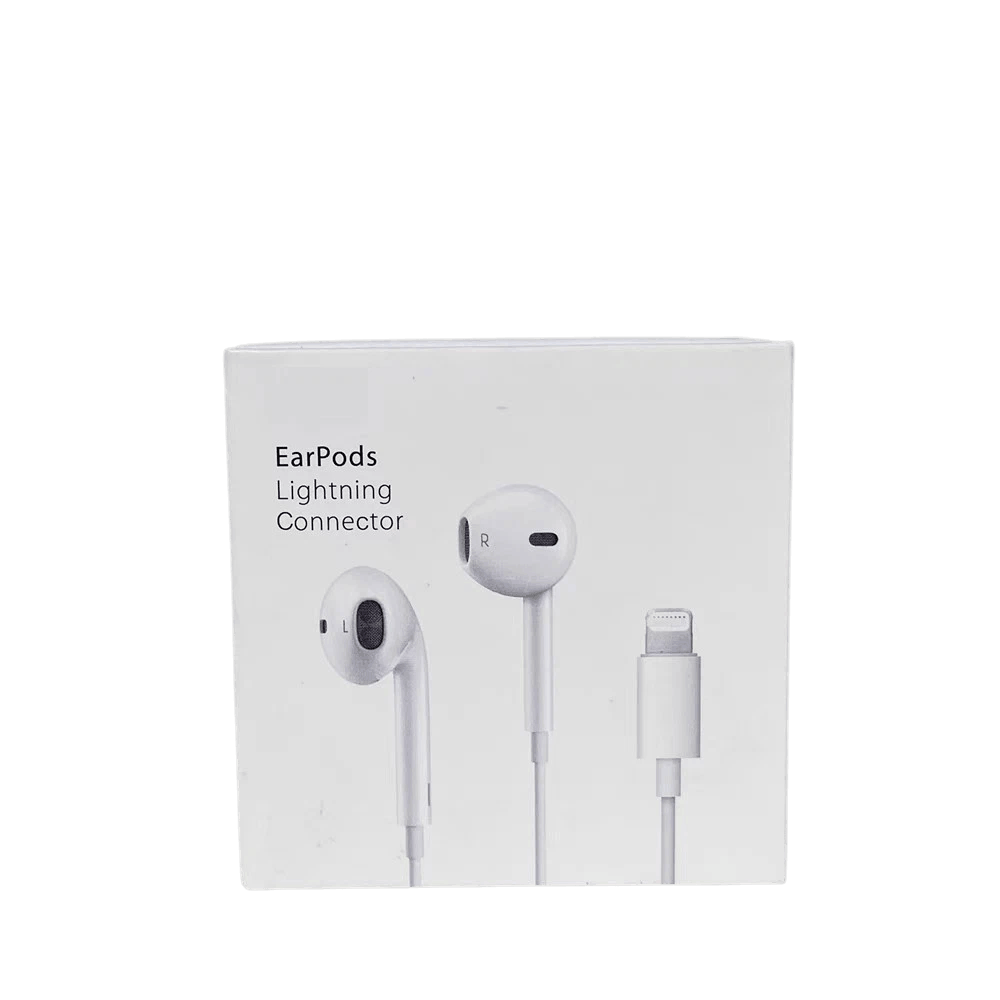 In-ear wired earphones with Lightning 8 Pin connector and microphone compatible with iPhone 14 13 12 11 and iPhone X