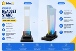XTRIKE ME HT-09 Headset & Phone Stand with 4 USB Ports and RGB LED Light Gaming Desktop Organizer