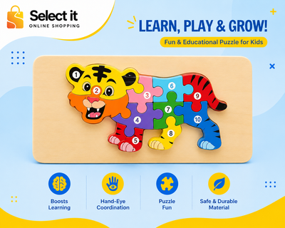 3D Wooden Puzzle Educational Toy | High Quality Wooden Jigsaw Learning Game for Kids (Different Characters)