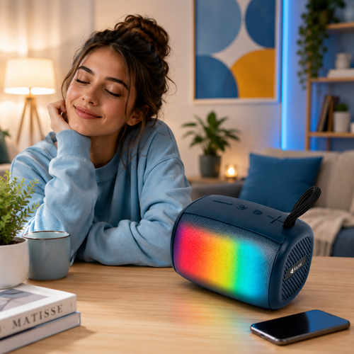 High Quality Portable Bluetooth Speaker with Type-C Charging Kisonli S18 RGB - USB, TF Card, AUX, and FM Radio