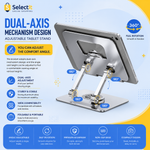 J18 Tablet & Mobile 360° Rotating Aluminum Stand 15cm | Adjustable Foldable Desktop Holder
