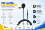 JMARRY MC-R1 professional 3.5mm clip-on lavalier microphone for mobile, camera, and laptop recording
