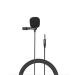 JMARRY MC-R1 3.5mm professional lavalier microphone with clip and foam windshield for clear voice recording on mobile, camera, and laptop