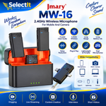 Jmary MW-16 wireless lavalier microphone with charging case