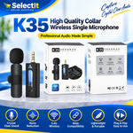 K35 clip-on wireless microphone with 20m transmission range