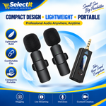 K35 dual wireless collar microphones for vlogging and interviews