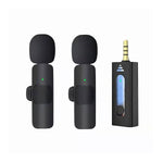 K35 high quality dual wireless lavalier microphone for mobile and camera