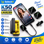 K50 noise cancelling wireless microphones for vlogging and video recording