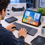 KF86 Foldable Keyboard Touchpad for Tablet and Smartphone