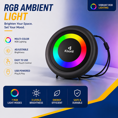 Kisonli S16 TWS DJ Powered Portable Mini FM Radio Speaker with Soft Cord Handle and LED Lights