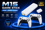 M15 64GB 4K Retro Game Stick with Dual Wireless Controllers