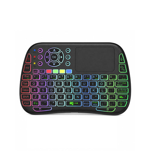 M9 Mini Wireless Bluetooth Keyboard with Touchpad, 7-Color Backlight & 2.4G Air Mouse Remote