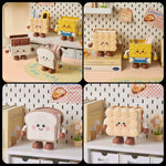 Multi shape pen holder featuring cute cartoon bread and biscuit design organizer for desk storage