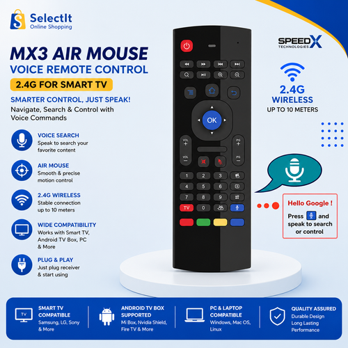MX3 Air Mouse Voice Remote Control 2.4G Wireless Keyboard for Smart TV & Android TV