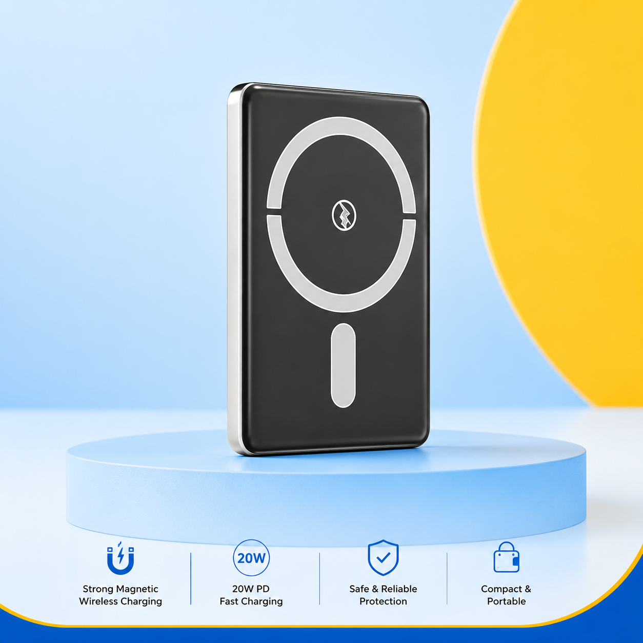 Magnetic Portable Mini 5000mAh Wireless Power Bank 20W PD Fast Charging