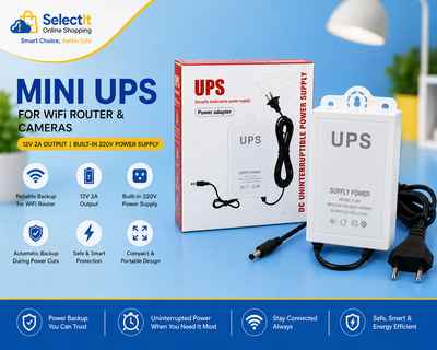 Mini UPS for WiFi Router 12V 2A | Router, ONU & CCTV Backup Power Supply | Load Shedding Backup