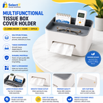 Multifunctional Square Tissue Box Cover Holder with Storage Compartments for Home and Office