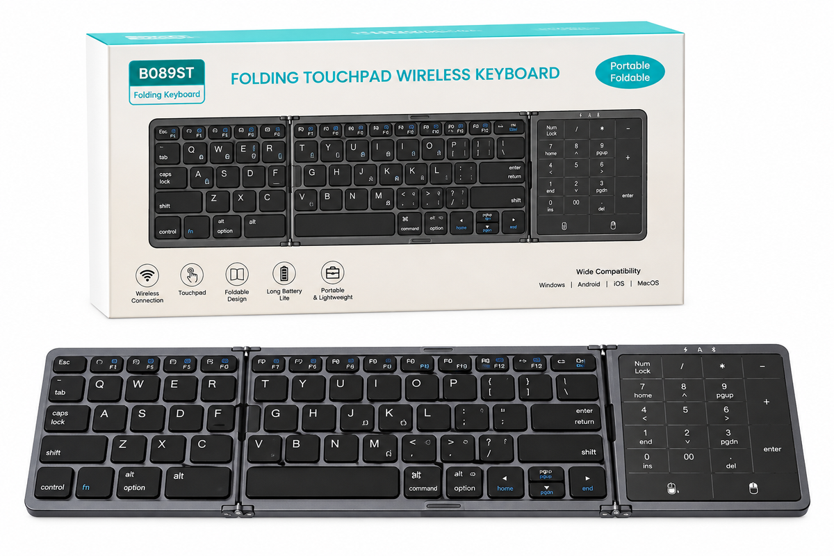 Folding Touchpad Wireless Keyboard B089ST 